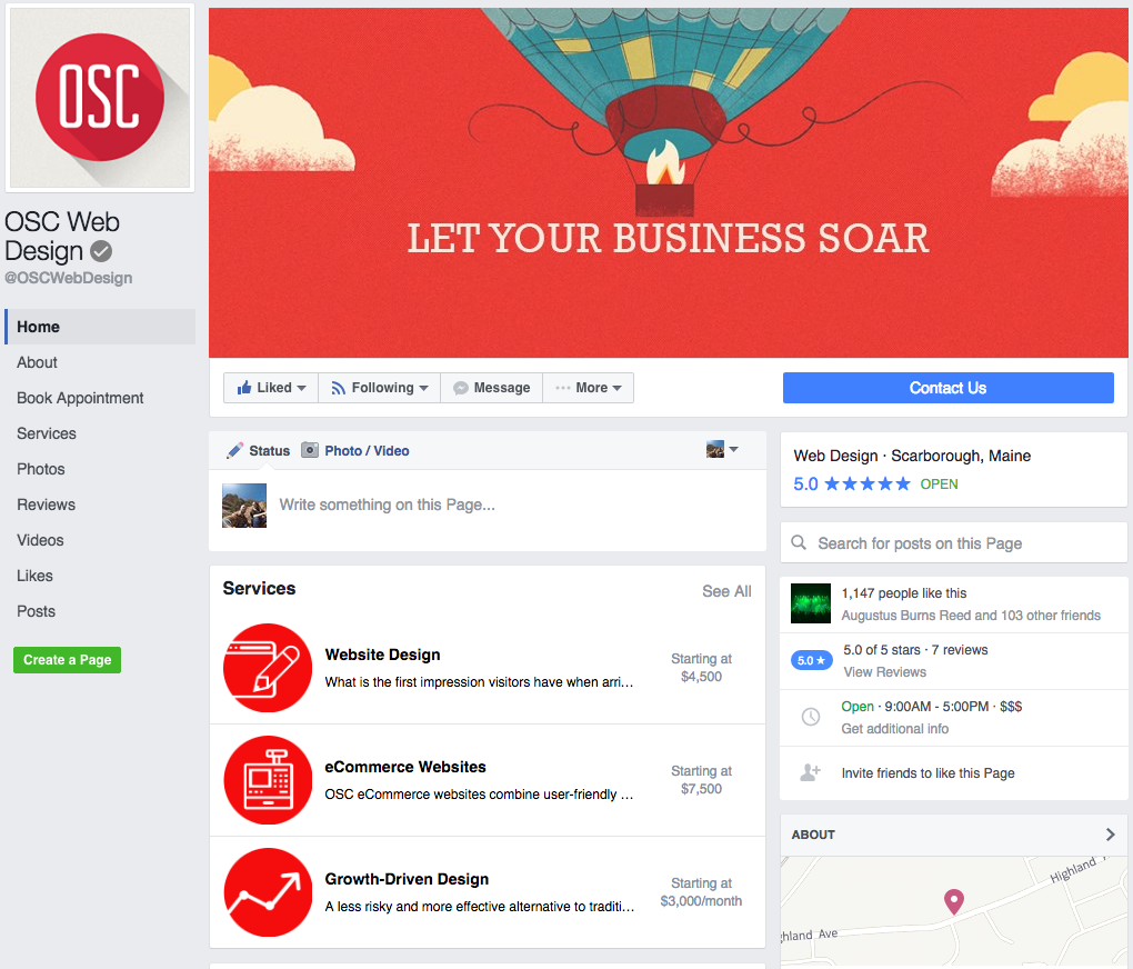 OSC Web Design Facebook Page