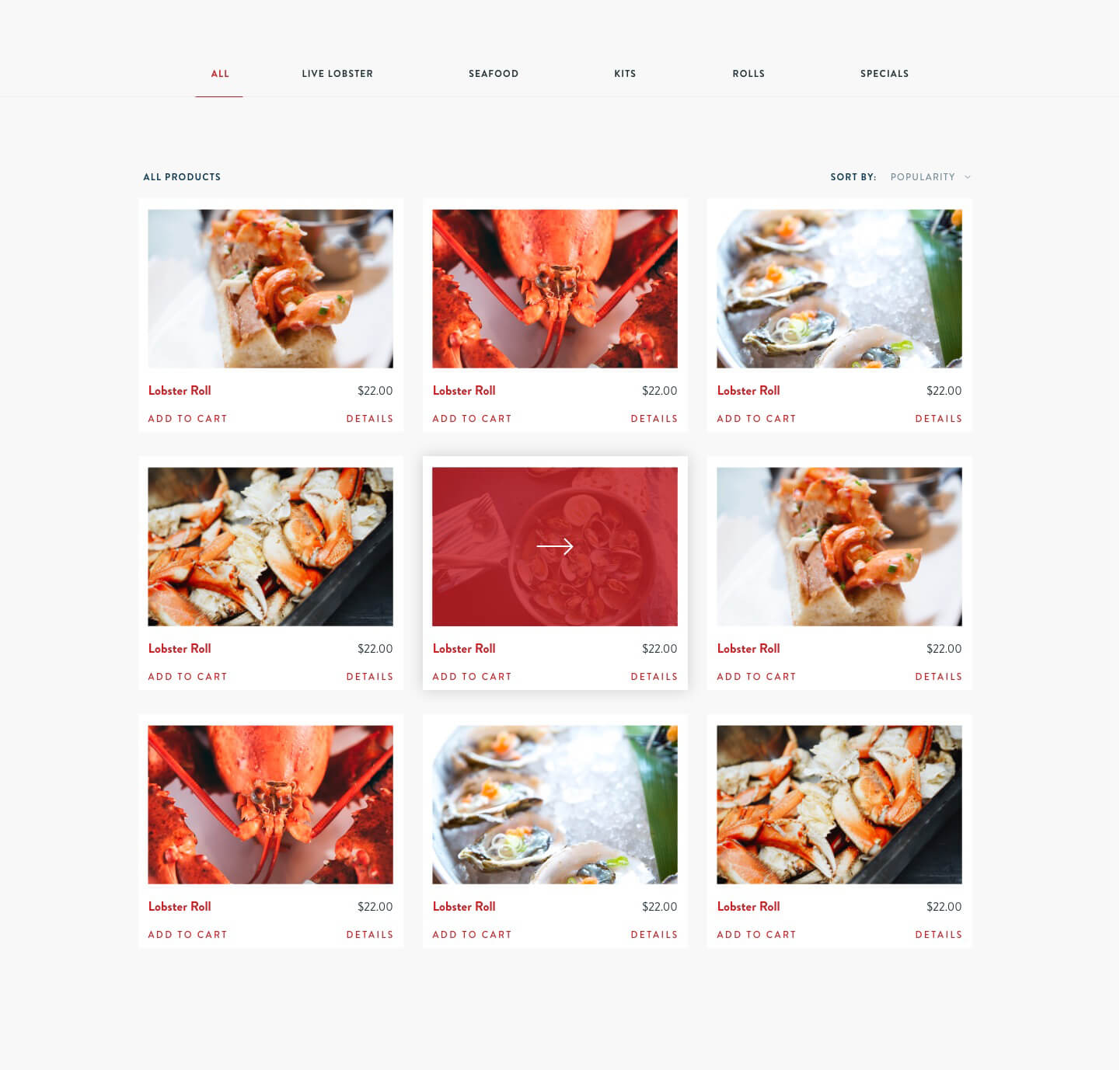 Seafood Store Layout eCommerce
